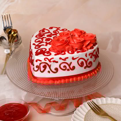 Rosy Heart Chocolate Cake- 500 Gms Rosy Heart Chocolate Cake- 500 Gms