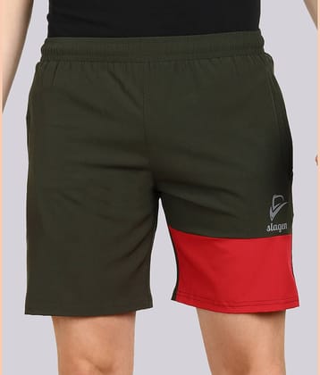 SLAGEN - Olive Green Polyester Men's Running Shorts ( Pack of 1 )
