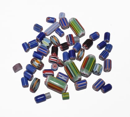 Chevron Glass  beads, 6-layer glass chevron beads, Venetian chevron, trade bead Venetian, African trade bead, vintage Murano glass beads , BWSRON-032-Per Packet of 75 Pieces (50 Gram) / Irregual Size
