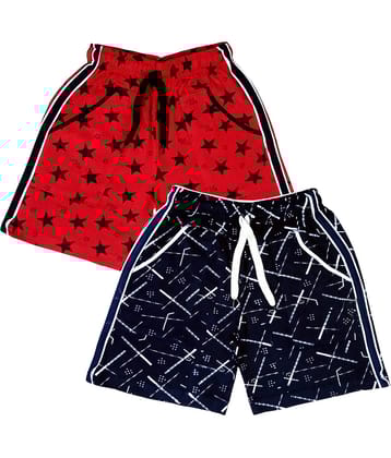 atlans Pack of 2 Cotton Blend Shorts For Boys ( Dark Blue )