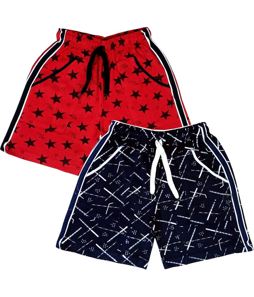 atlans Pack of 2 Cotton Blend Shorts For Boys ( Dark Blue )