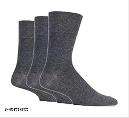 Dark grey plain formal Lycra cotton socks/school socks_Pack of 3