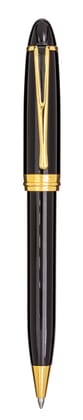 Aurora Ipsilon Deluxe Black with Gold Trims Ballpoint Pen