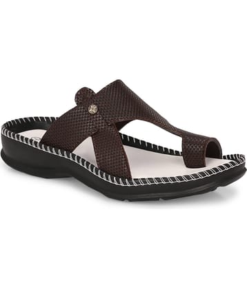 Leeport Black Men's Leather Slipper