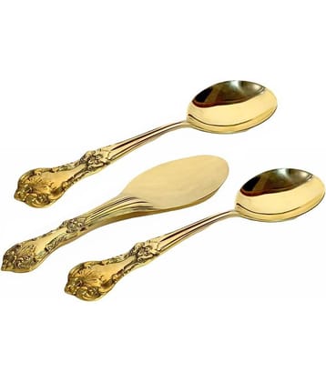 A & H ENTERPRISES - Brass Brass Serving Spoon ( Pack of 3 )