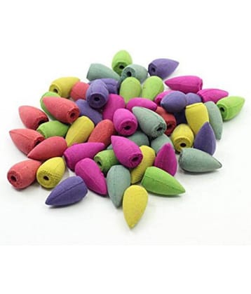 FSN Multicolour Resin Smoke Backflow Incense Cones- Pack of 50