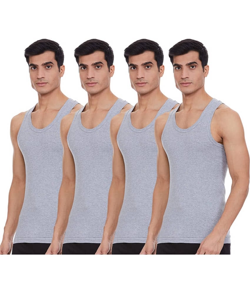 Renox Pack of 4 Cotton Tank For Men ( Grey )