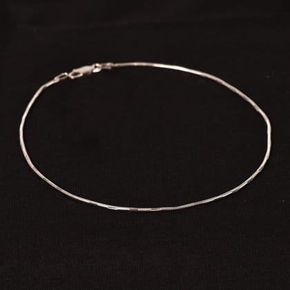 Silver Lined Plain Anklet