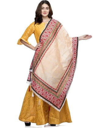 A R Silk White Silk Self Dupatta