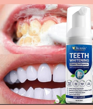 KURAIY Teeth Whitening Oral Hygiene Breath Toothpaste Foam 60ML
