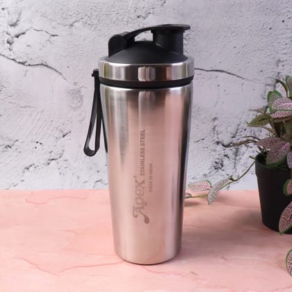 Apex Stainless Steel Gym Shaker Bottle and Spring (1000ML / 1 Pc)