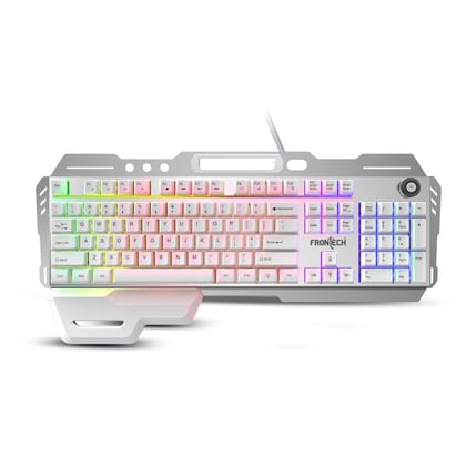 Frontech RGB Gaming Keyboard – Power at Your Fingertips | Game Better, Brighter & Faster | Rainbow Backlight | 19 Anti-Ghosting Keys | Plug & Play | 104-Key Layout (KB-0013P)