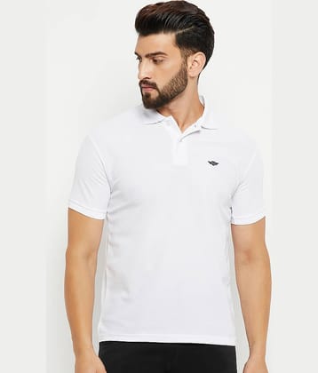 GET GOLF Pack of 1 Cotton Blend Regular Fit Solid Half Sleeves Men's Polo T Shirt ( White )