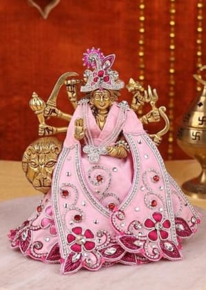 Pushp Mala Pink Lehenga Patka-With Shringar / 3 inch