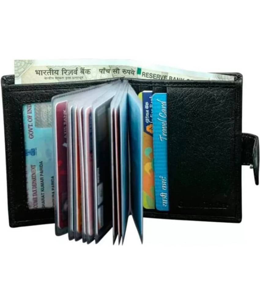 Hide&Sleek Black Non Leather RFID Protected Card Holder