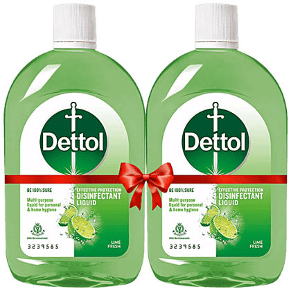 Dettol Liquid Disinfectant Cleaner for Home - Lime Fresh, 2x500 ml Multipack