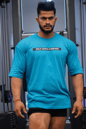 Wild Verve Forever NEW Oversized T-shirt (Turquoise Panic)-S
