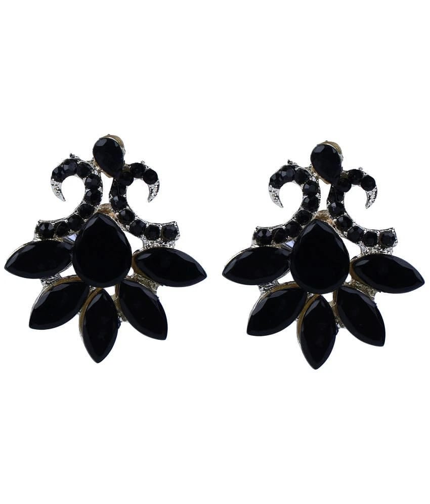 Sunhari Jewels - Black Stud Earrings ( Pack of 1 ) - Black