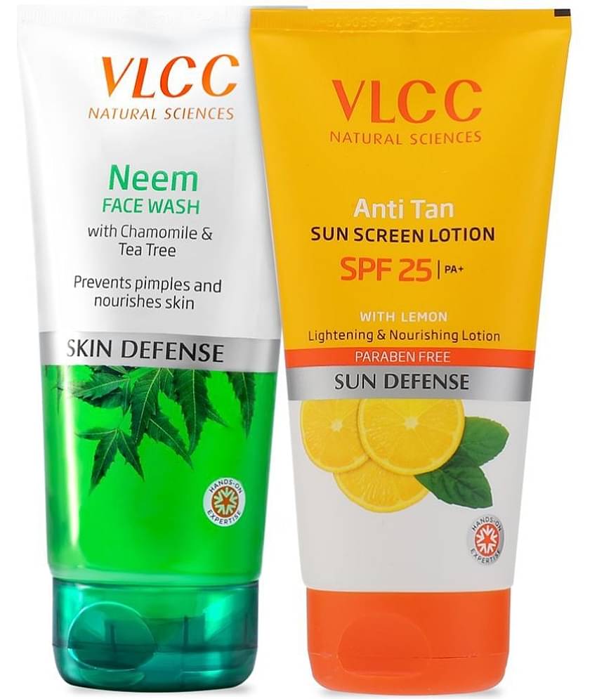 Vlcc Combo Kit , Neem Face Wash & Anti Tan Sunscreen Spf 25 ,150Ml(Pack Of 2)
