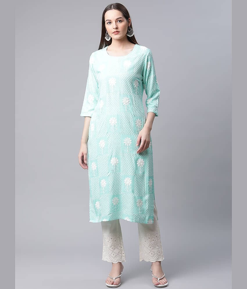 AMIRA'S INDIAN ETHNICWEAR - Green Straight Rayon Women's Stitched Salwar Suit ( Pack of 1 )