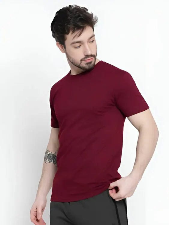 Crazybee Regular fit Plain Maroon