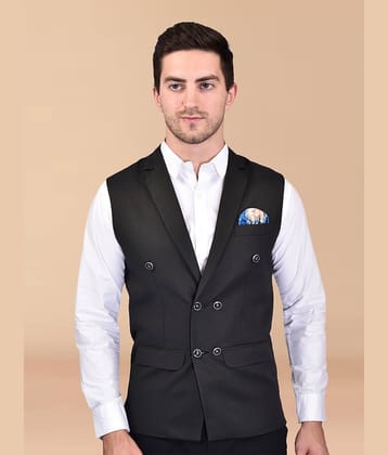 PRINTCULTR Black Cotton Blend Men's Nehru Jacket ( Pack of 1 )