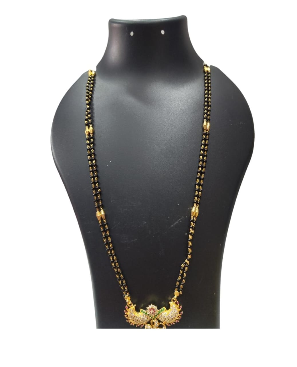 Black Beads Mangalsutra with intricate detailing and a beautiful pendant