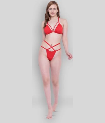 La Intimo Polyester Women's Thongs ( Red )