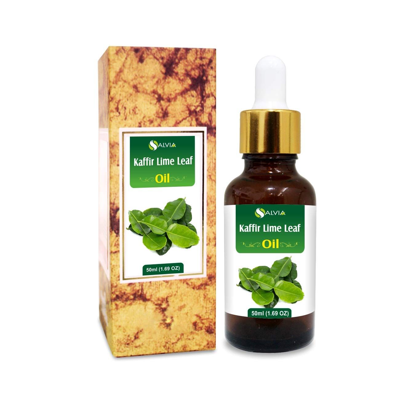 Salvia Kaffir Lime Leaf (Citrus Hystrix) |100% Pure & Natural Undiluted Essential Oil Organic Standard/for Moisturize & Nourish Skin, Massage Oil, Room Freshner,for Face & Body Care 50 ml with dropper Salvia Kaffir Lime Leaf (Citrus Hystrix) |100% Pure &