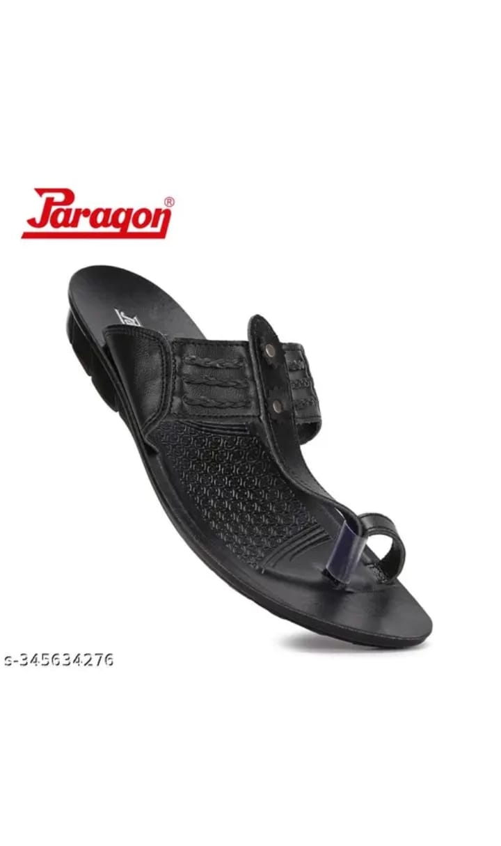 Paragon Mens Black Toe-Ring Sandal
