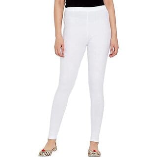 Viaan Ankle Length Ethnic Wear Legging (White, Solid)
