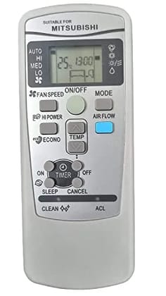 Ehop Compatible Remote Control for Mitsubishi Air Conditioner with Out 3D Function RKX502A001 RKX502A001C RKX502A001B SRKQI25H VE-25A (Please Match Image with Your existing Remote Before Ordering)