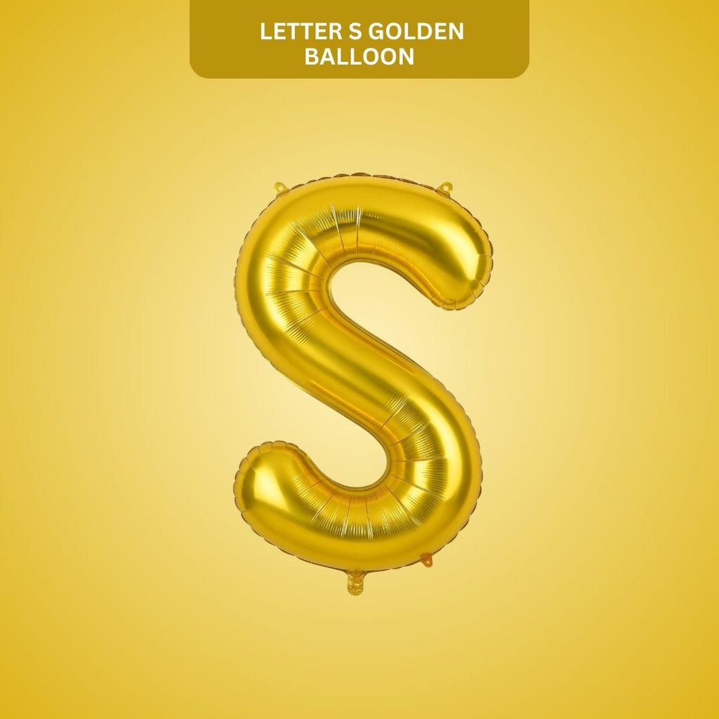 Golden Alphabet S Balloon 16" - Party and Festive Needs | Buy online on ZillyBuy