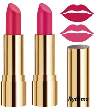 Rythmx Pink,Purple Matte Creme Lipstick Long Stay on Lips Multi Pack of 2 8 g