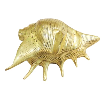 Brass Shankh Conch Shell Idol | Brass Shankh Murti | Religious Showpiece for Home Temple, Height : 3 Inch (BSMAS1277 E)