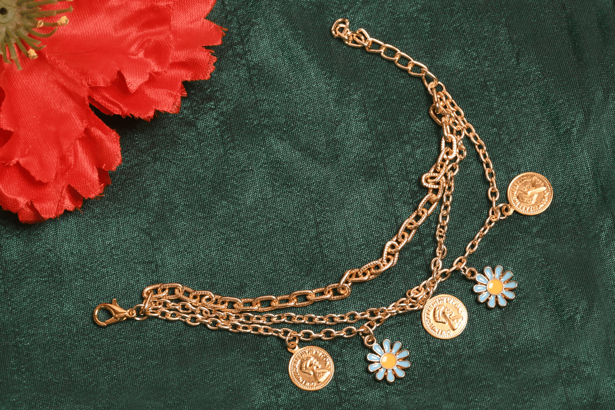 Gold Layer  Blue Bracelet