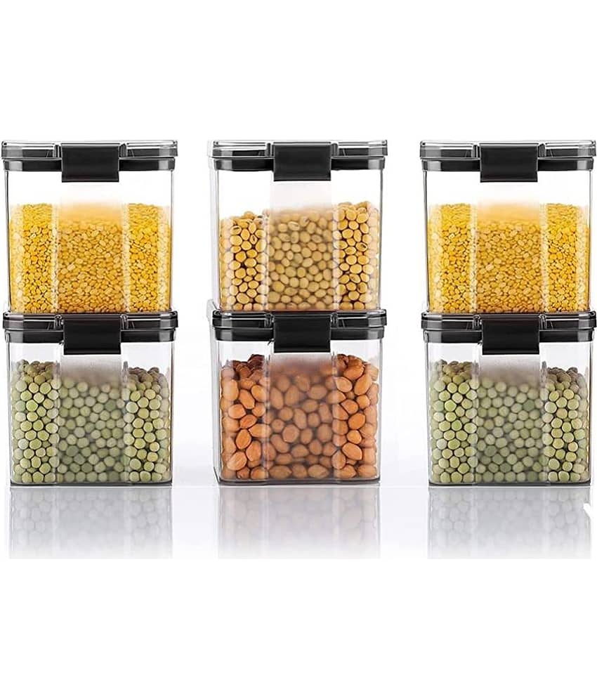 Analog kitchenware - Polyproplene Black Food Container ( Set of 6 - 550 )