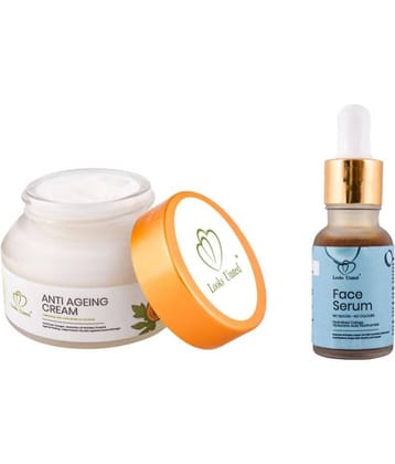 Looks United Anti Ageing Cream (50GM) With Hyaluronic Acid Face Serum (15ML) Pack Of 2