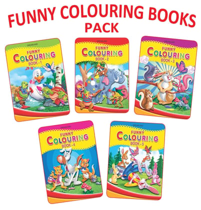 Funny Colouring 5 Books Pack For Kids 2 -6 Years - 160 Pages Copy Colouring, Drawing And Painting Books [Paperback] Dreamland Publications