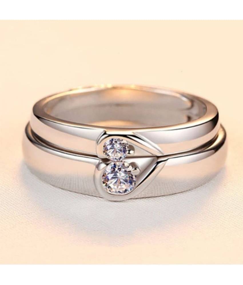 FASHION FRILL - Silver Couple Ring ( Pack of 2 )