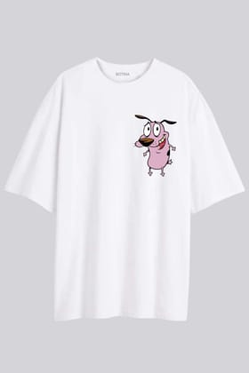Courage The Cowardly- Oversized T-Shirt-XS