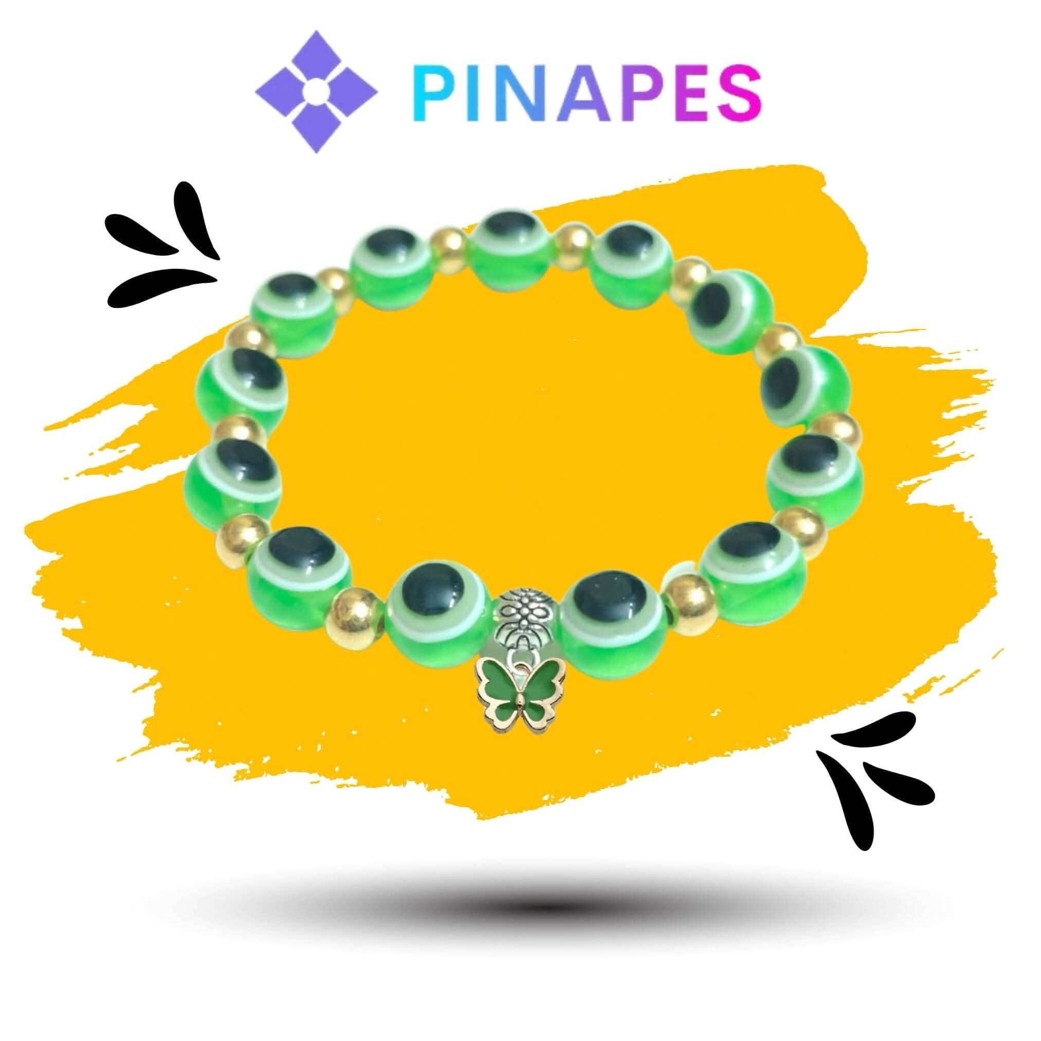 Pinapes Handcrafted Beaded Bracelet Delicate Butterfly Charm Jewelry for Girls Women