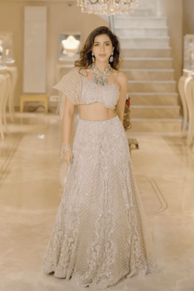 Bahaar Dhawan in SNOW WHITE LEHENGA SET-XS