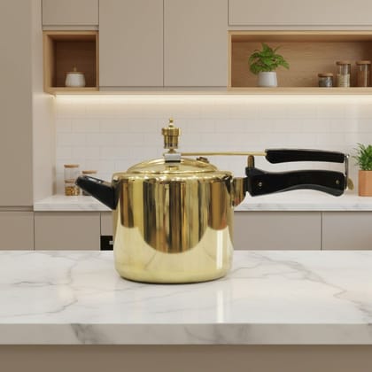 Heavy Brass Cooker | Traditional Indian Kitchen Cookware, Height : 9 Inch (ZMAS635 C)