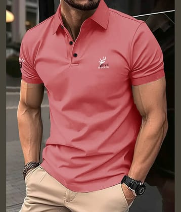 Eyebogler Cotton Blend Regular Fit Printed Half Sleeves Men's Mandarin Collar T-Shirt - Brown ( Pack of 1 )