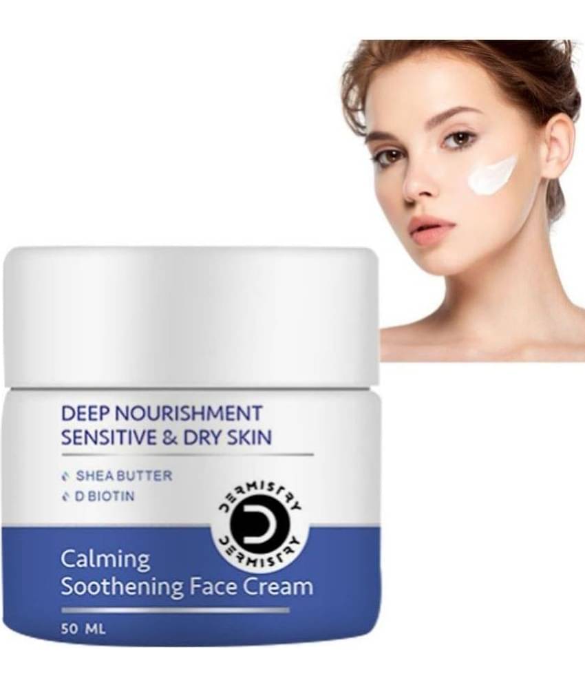 Dermistry Deep Nourishment Nourishing & Dryness Control Calming Soothening Face Cream with Shea Butter, D Biotin With Hyaluronic Acid for Sensitive Dry Combination Skin Oil Free Skin Repair Moisturizer Intense Hydration & Moisturization-50ml