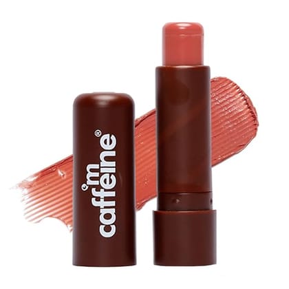mCaffeine Tinted Lip Balm for Dry & Chapped Lips | 24 Hour Moisturization With Sheer Pink Tint | Choco Lip balm with Cocoa Butter & Berry Extract For Men & Women | For All Skin Types
