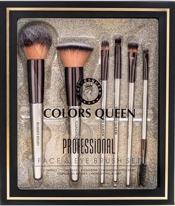 Colors Queen Professional Face & Eye Makeup Brush Set of 6