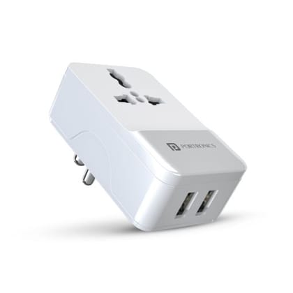 Portronics Adapto III Dual USB Adapter (White)