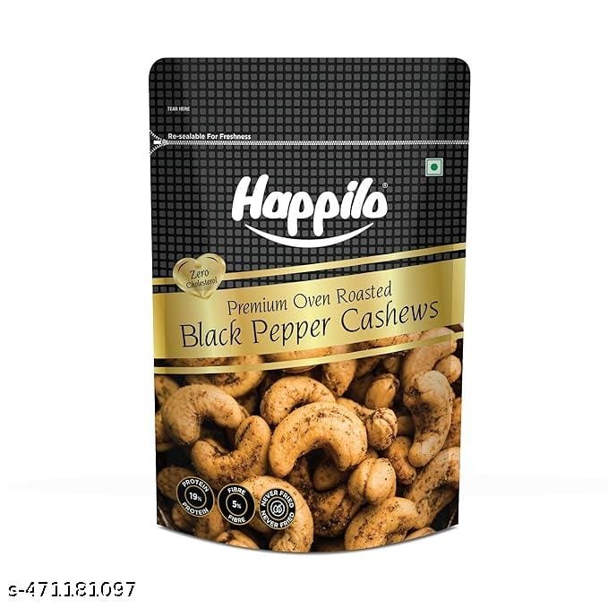 Happilo Premium Oven Roasted Cashews Black Pepper 160g
